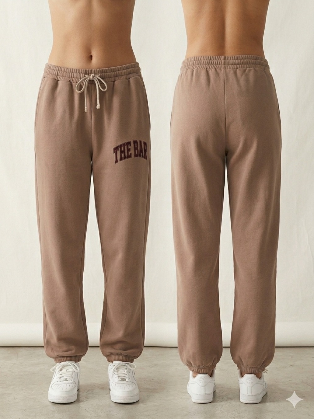 The Bar Sweatpants - Mushroom/Tan - Size Medium - 100% Cotton - Made in USA